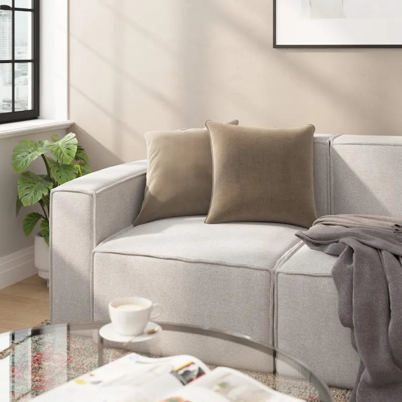 Contemporary Configurable Modular Left Side Sofa Chair with Armrest