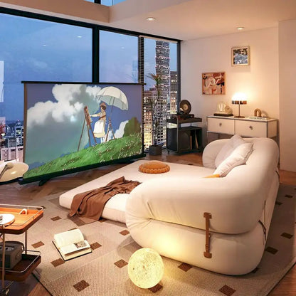 JASIWAY Modern Convertible Sleeper Sofa Chair Bed, White