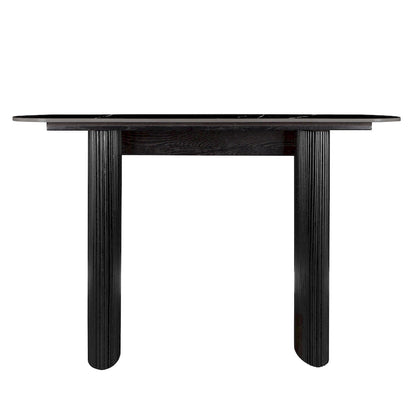 Marble Console Table Entryway Table with Fluted Base