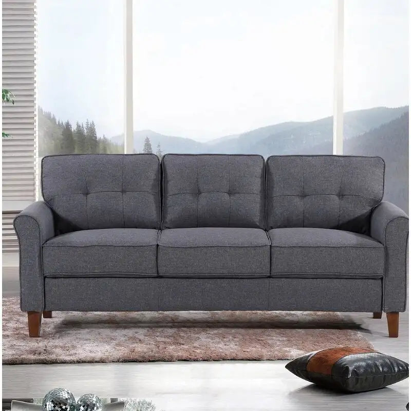 Kouchouk 78.7 Linen Flared Arm Sofa