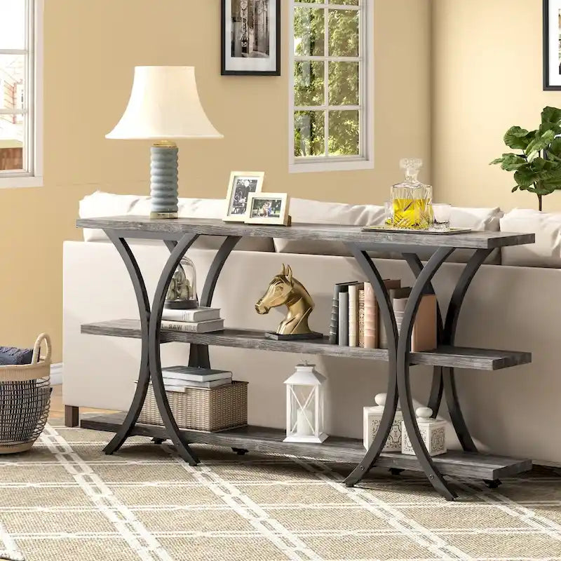 Console Table with Storage Shelf, 70.8 Inch Long Sofa Table Entry Table for Living Room Hallway