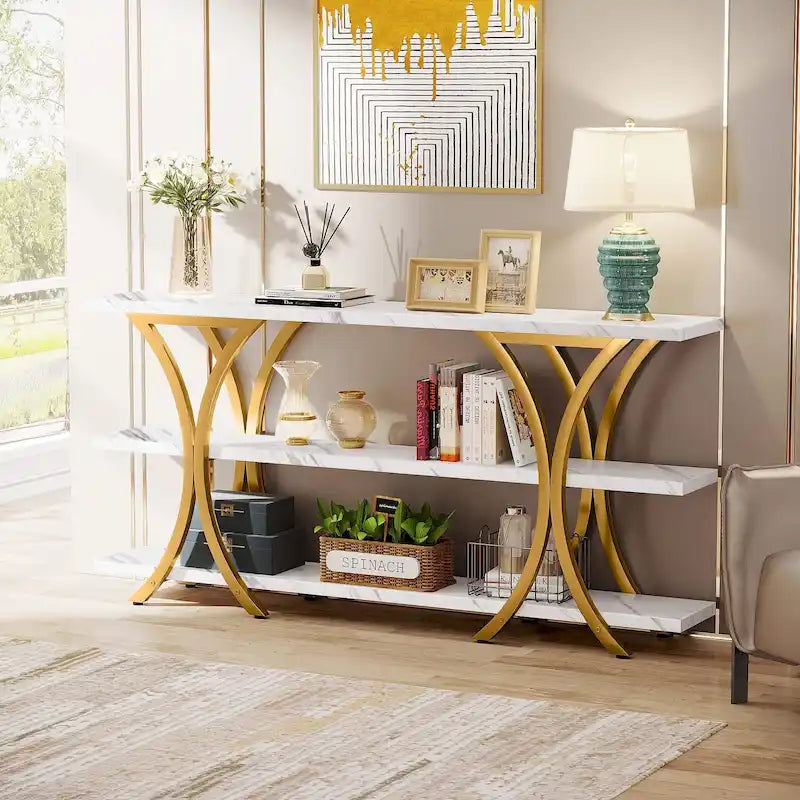 Console Table with Storage Shelf, 70.8 Inch Long Sofa Table Entry Table for Living Room Hallway