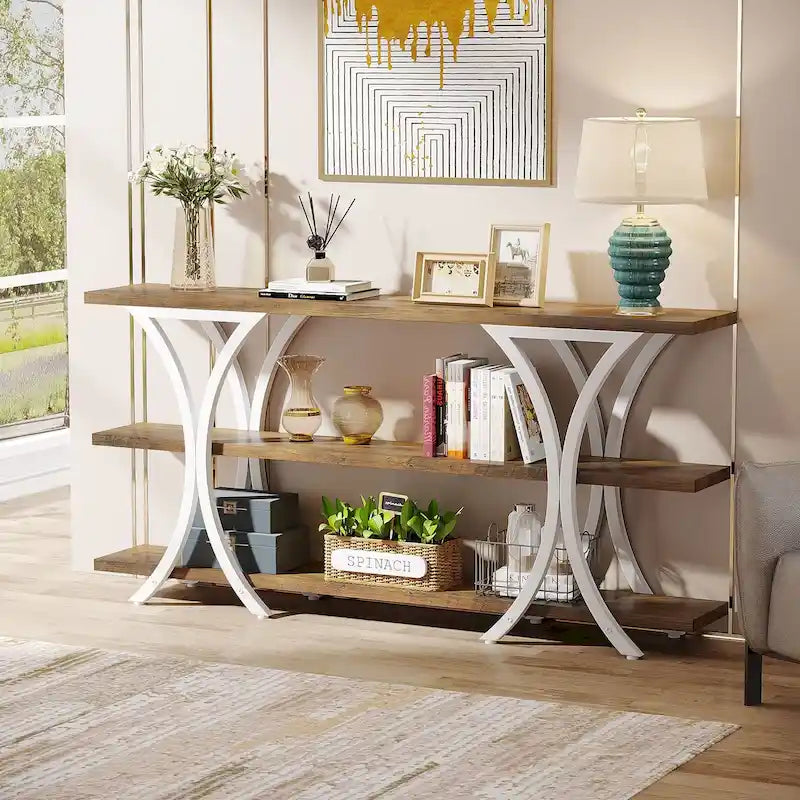 Console Table with Storage Shelf, 70.8 Inch Long Sofa Table Entry Table for Living Room Hallway