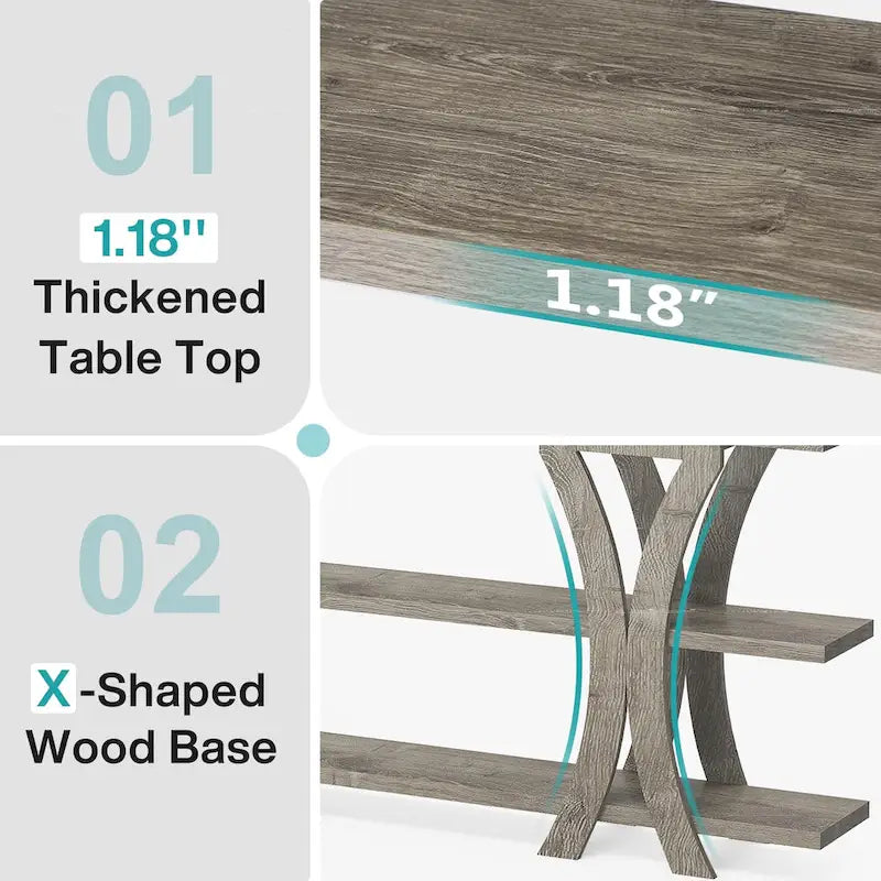 Console Table with Storage Shelf, 70.8 Inch Long Sofa Table Entry Table for Living Room Hallway