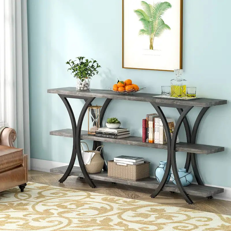 Console Table with Storage Shelf, 70.8 Inch Long Sofa Table Entry Table for Living Room Hallway