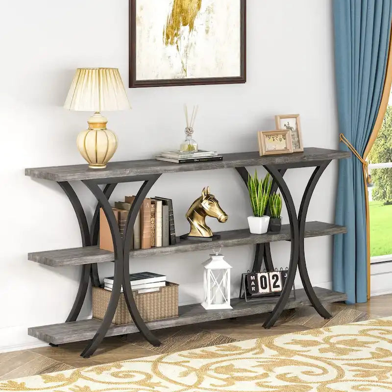Console Table with Storage Shelf, 70.8 Inch Long Sofa Table Entry Table for Living Room Hallway