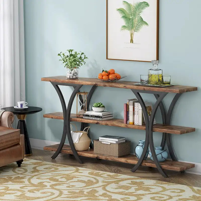 Console Table with Storage Shelf, 70.8 Inch Long Sofa Table Entry Table for Living Room Hallway