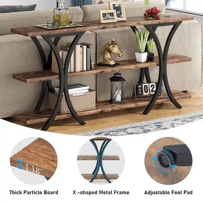 Console Table with Storage Shelf, 70.8 Inch Long Sofa Table Entry Table for Living Room Hallway