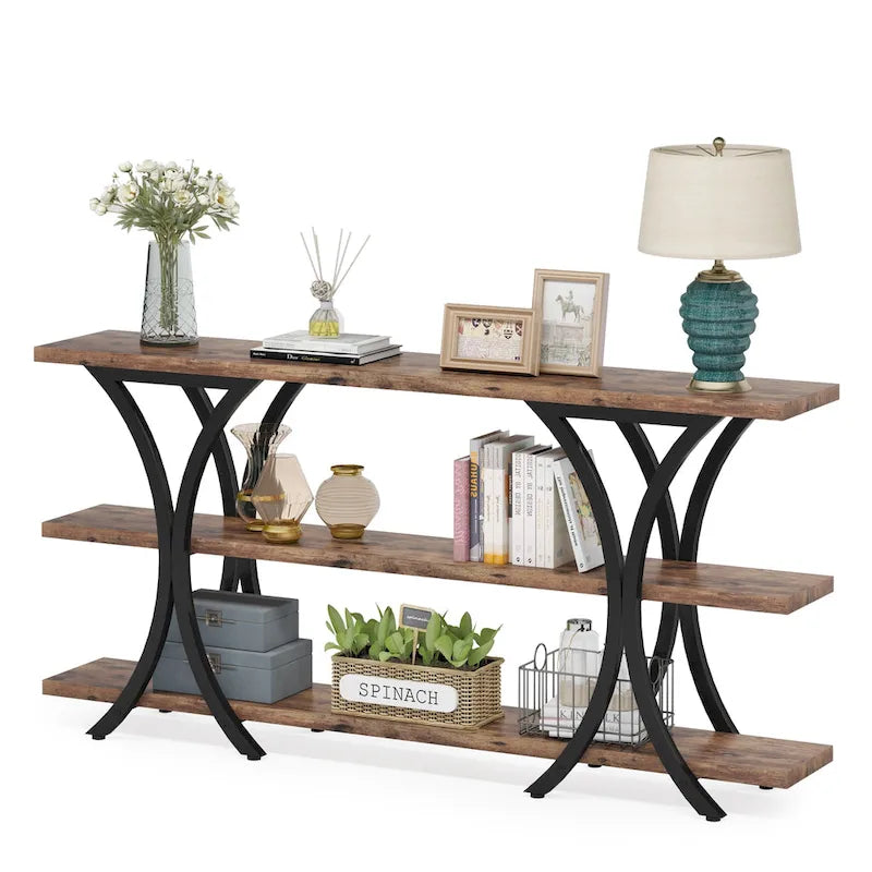 Console Table with Storage Shelf, 70.8 Inch Long Sofa Table Entry Table for Living Room Hallway