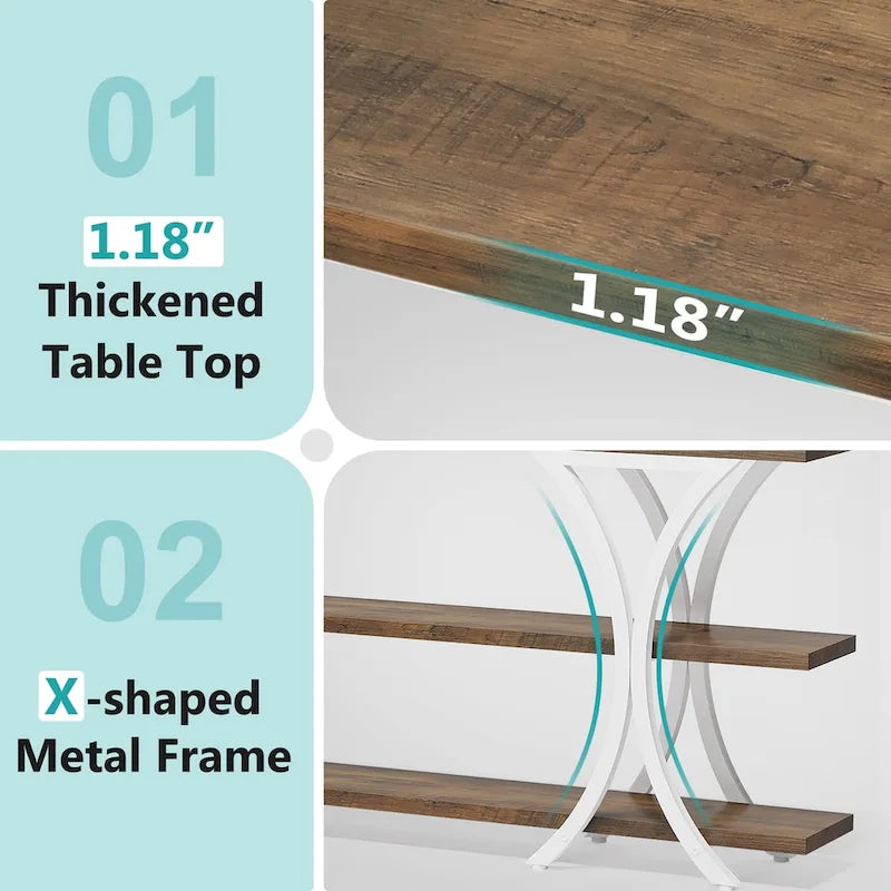 Console Table with Storage Shelf, 70.8 Inch Long Sofa Table Entry Table for Living Room Hallway