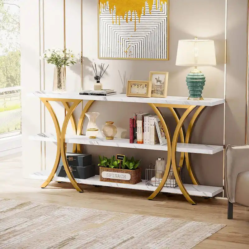 Console Table with Storage Shelf, 70.8 Inch Long Sofa Table Entry Table for Living Room Hallway