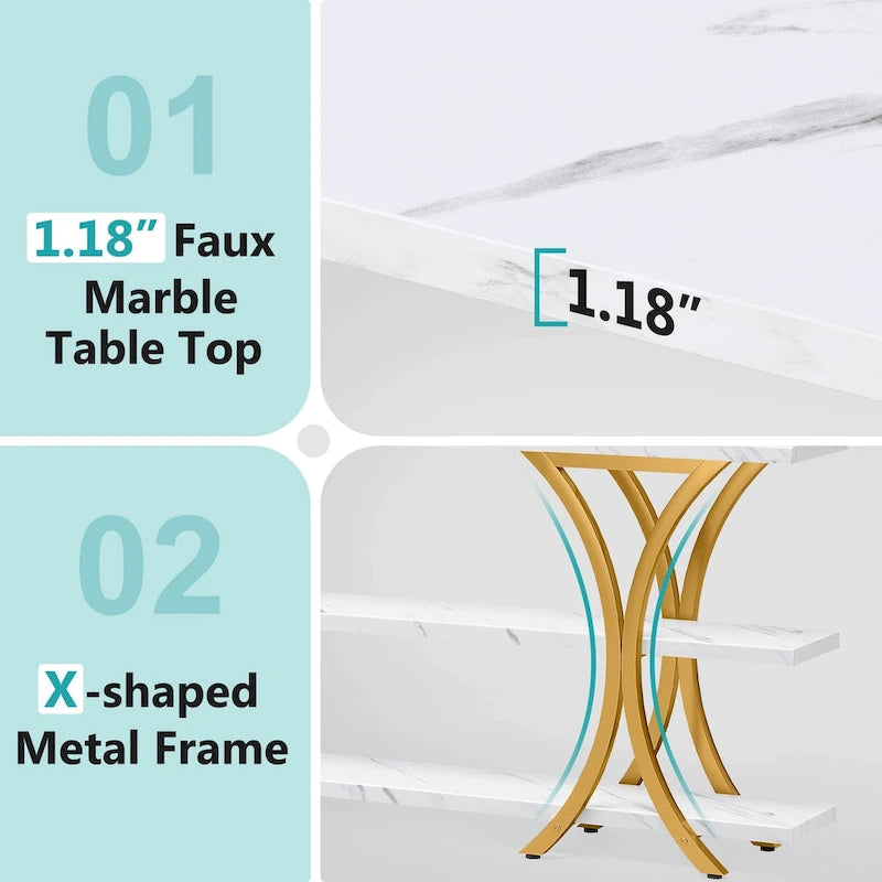 Console Table with Storage Shelf, 70.8 Inch Long Sofa Table Entry Table for Living Room Hallway