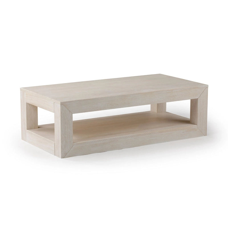 Plank and Beam Modern Rectangular Coffee Table with Shelf
