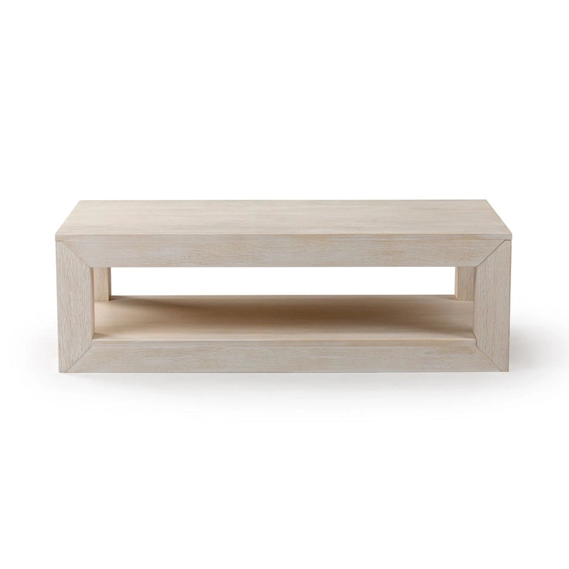 Plank and Beam Modern Rectangular Coffee Table with Shelf