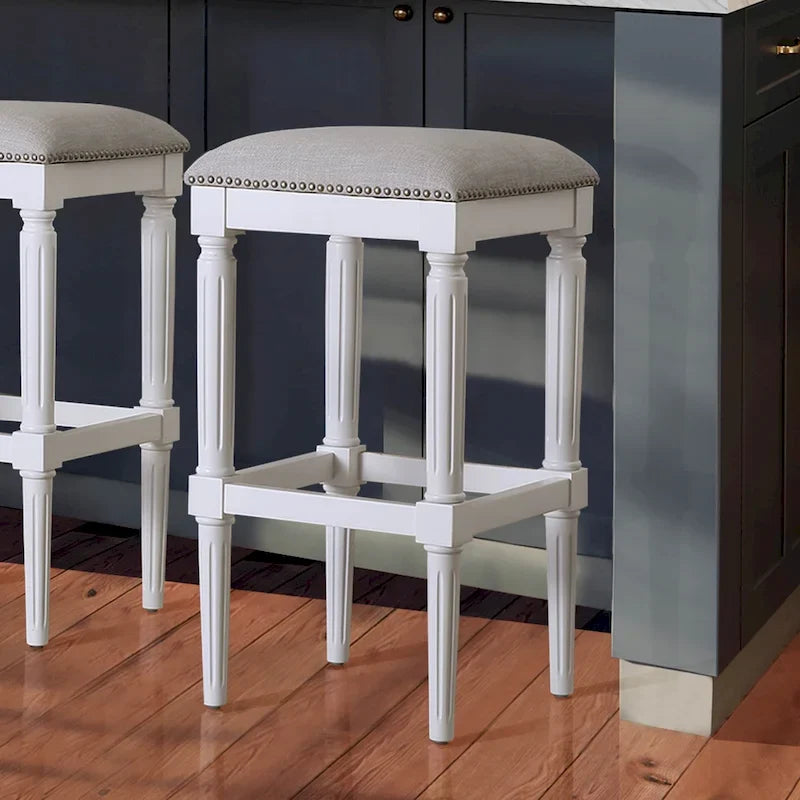 Manchester Solid Wood Square Upholstered Seat Bar Stool