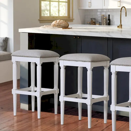 Manchester Solid Wood Square Upholstered Seat Bar Stool