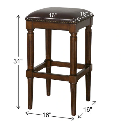 Manchester Solid Wood Square Upholstered Seat Bar Stool