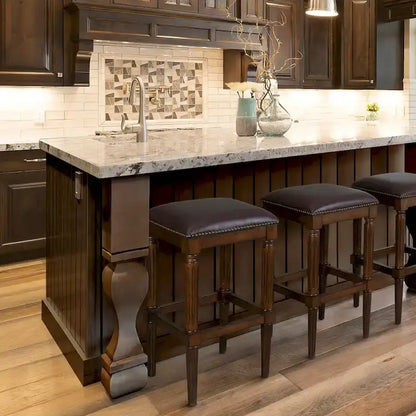 Manchester Solid Wood Square Upholstered Seat Bar Stool