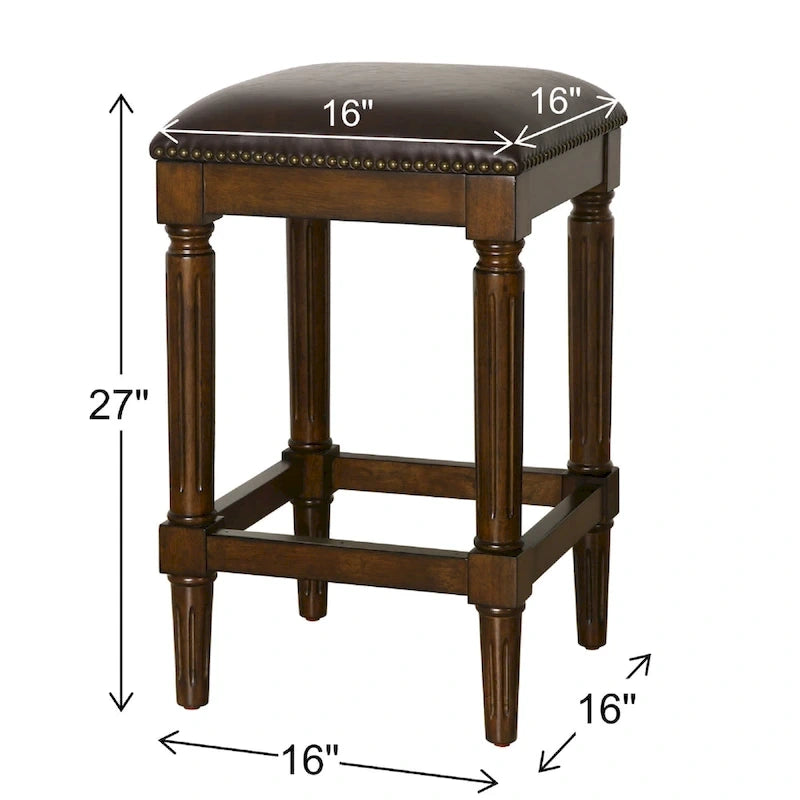 Manchester Solid Wood Square Upholstered Seat Bar Stool