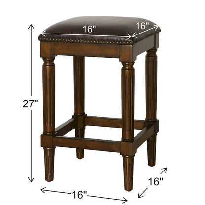 Manchester Solid Wood Square Upholstered Seat Bar Stool