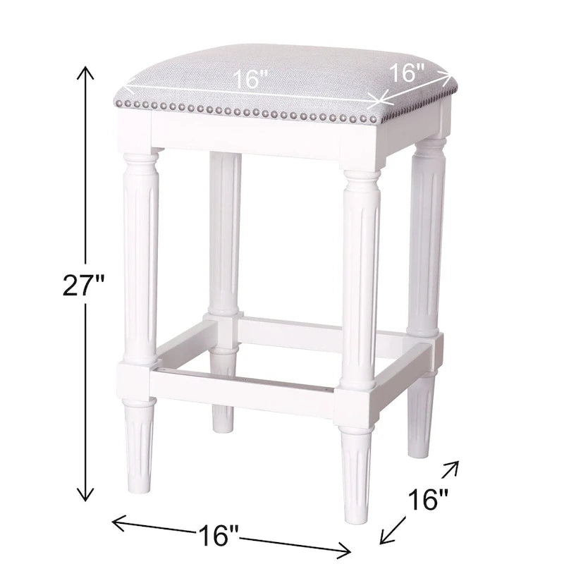 Manchester Solid Wood Square Upholstered Seat Bar Stool