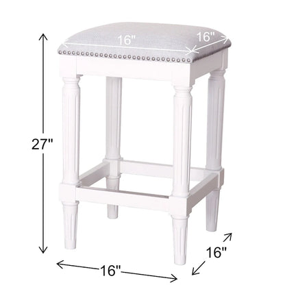Manchester Solid Wood Square Upholstered Seat Bar Stool