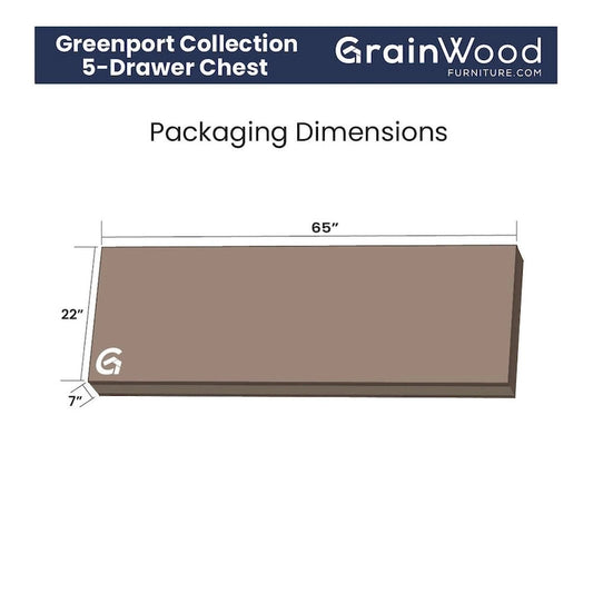 Grain Wood Furniture Greenport Coastal Solid Wood 5-drawer Chest
