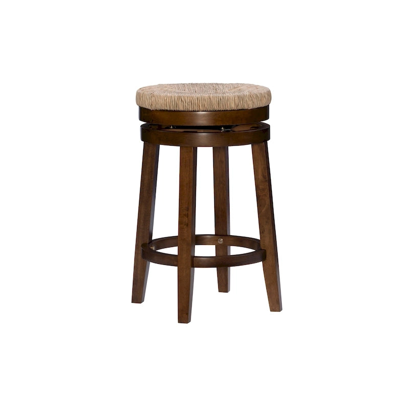 Maya Backless Swivel Counter Stool with Seagrass Seat