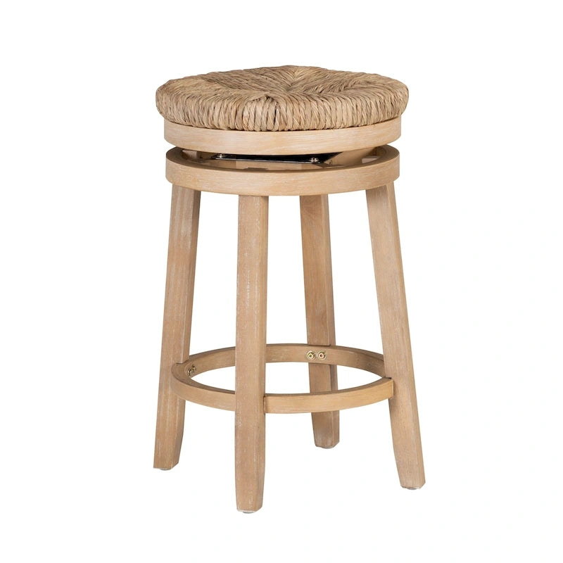 Maya Backless Swivel Counter Stool with Seagrass Seat