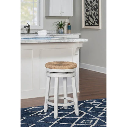 Maya Backless Swivel Counter Stool with Seagrass Seat