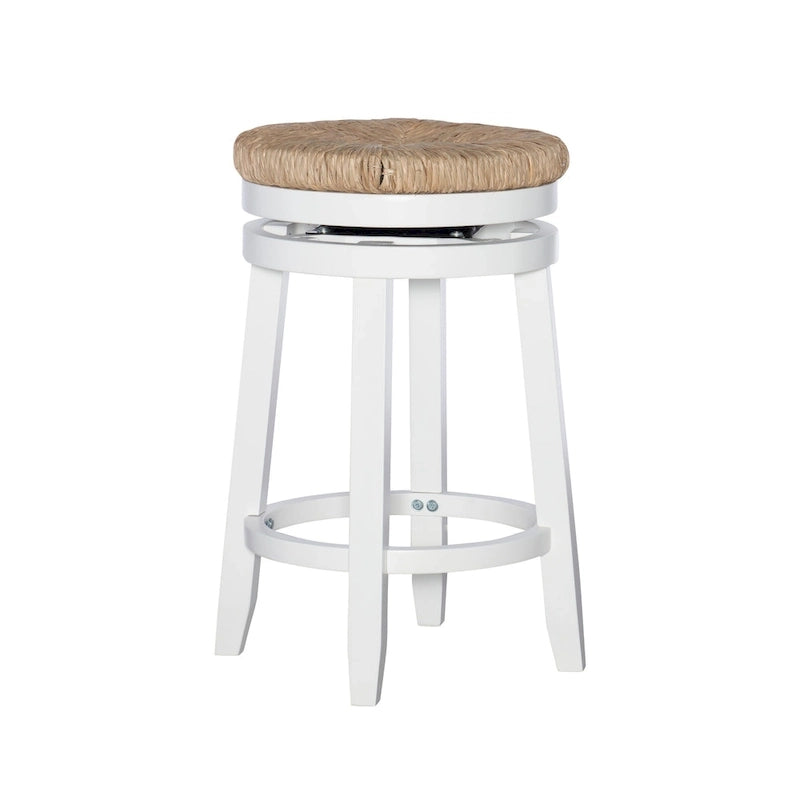 Maya Backless Swivel Counter Stool with Seagrass Seat