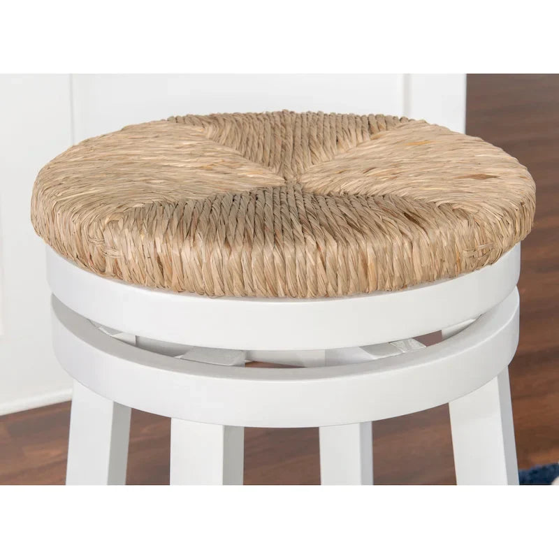 Maya Backless Swivel Counter Stool with Seagrass Seat