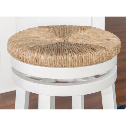 Maya Backless Swivel Counter Stool with Seagrass Seat