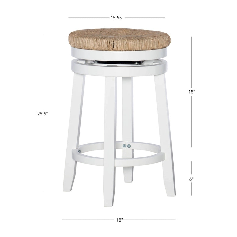 Maya Backless Swivel Counter Stool with Seagrass Seat