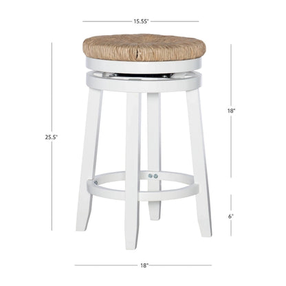 Maya Backless Swivel Counter Stool with Seagrass Seat