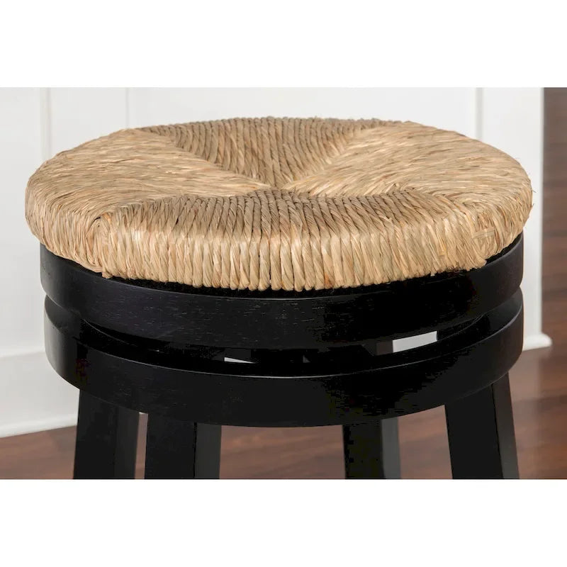 Maya Backless Swivel Counter Stool with Seagrass Seat