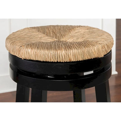 Maya Backless Swivel Counter Stool with Seagrass Seat