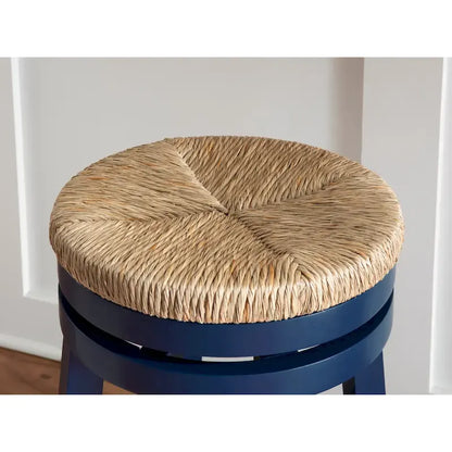 Maya Backless Swivel Counter Stool with Seagrass Seat
