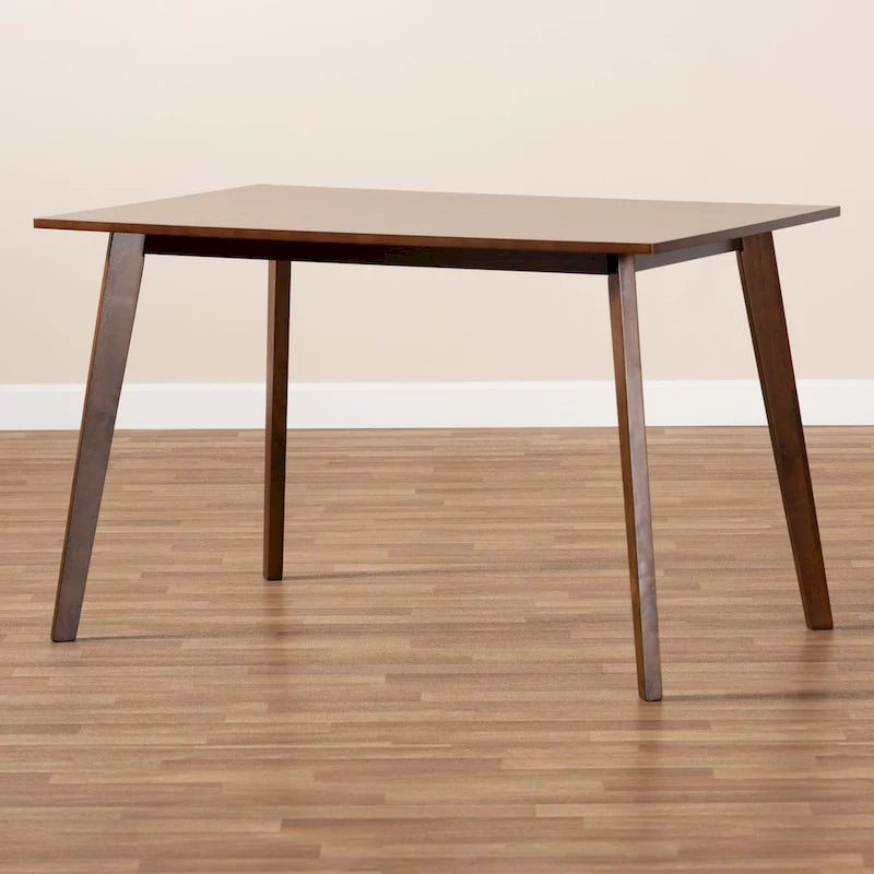 Britte Mid-Century Modern Transitional Rectangular Wood Dining Table