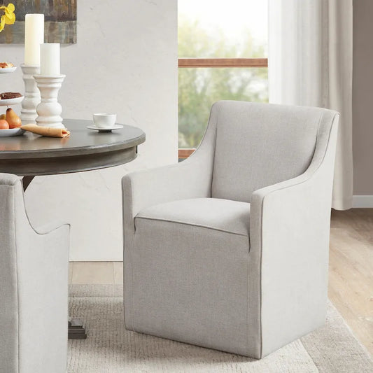 Madison Park Charlotte Dining Arm Chair with Casters