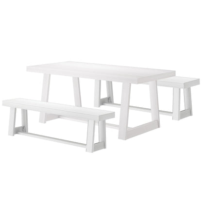 Plank and Beam 72 Classic Dining Table and Benches Set