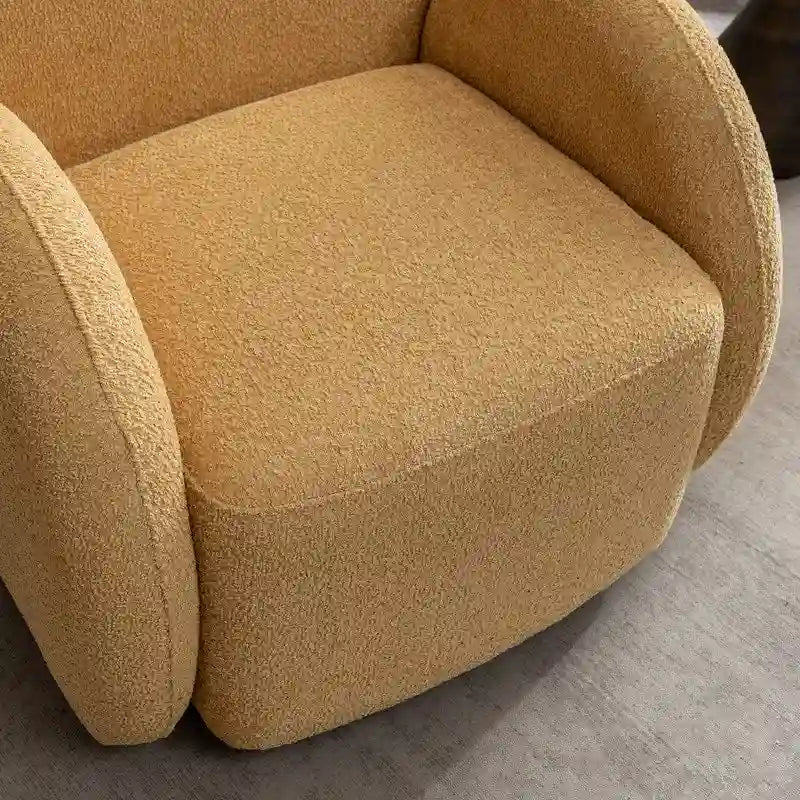 SEYNAR Modern Glam Boucle Upholstered Swivel Accent Armchair, 360 Degree Swivel Barrel Chair Set of 2 for Living Room