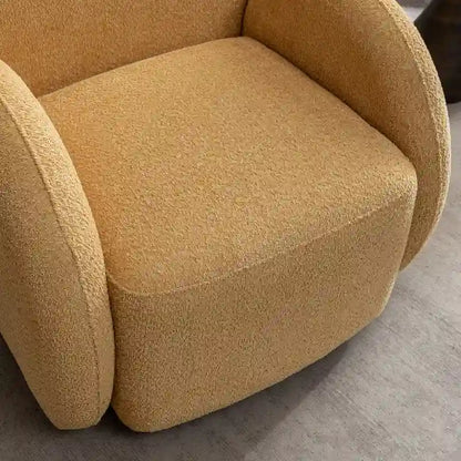 SEYNAR Modern Glam Boucle Upholstered Swivel Accent Armchair, 360 Degree Swivel Barrel Chair Set of 2 for Living Room