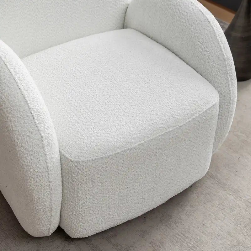 SEYNAR Modern Glam Boucle Upholstered Swivel Accent Armchair, 360 Degree Swivel Barrel Chair Set of 2 for Living Room