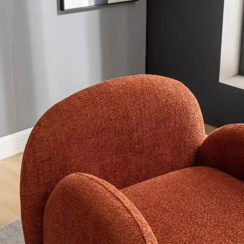 SEYNAR Modern Glam Boucle Upholstered Swivel Accent Armchair, 360 Degree Swivel Barrel Chair Set of 2 for Living Room