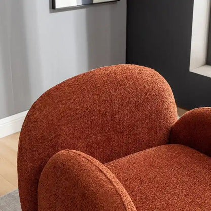 SEYNAR Modern Glam Boucle Upholstered Swivel Accent Armchair, 360 Degree Swivel Barrel Chair Set of 2 for Living Room