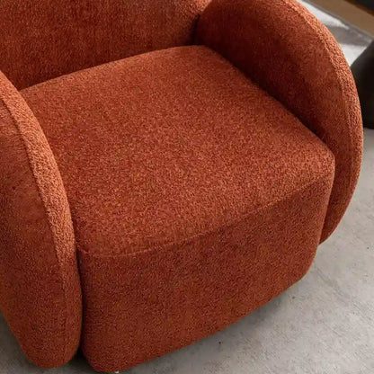 SEYNAR Modern Glam Boucle Upholstered Swivel Accent Armchair, 360 Degree Swivel Barrel Chair Set of 2 for Living Room