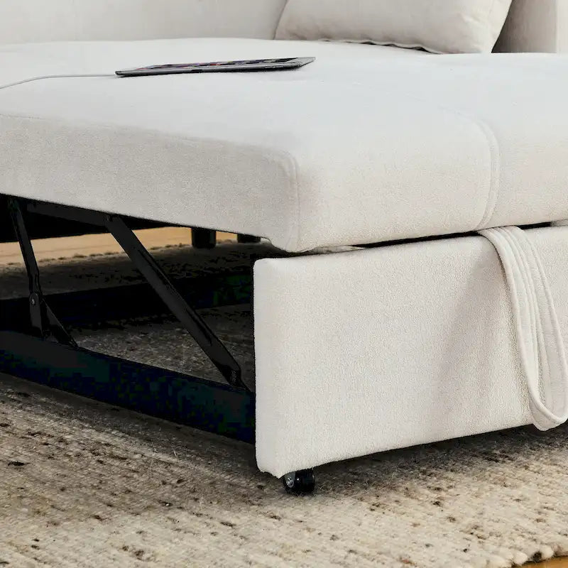 54 Pull-Out Sleeper Sofa Bed Double Seat Recliner Sofa Bed