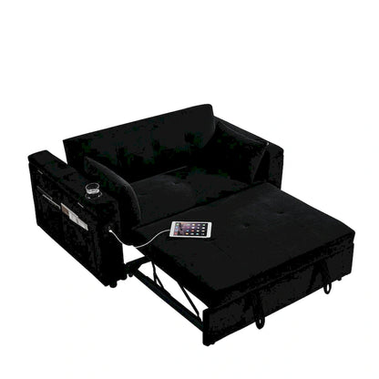 54 Pull-Out Sleeper Sofa Bed Double Seat Recliner Sofa Bed