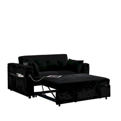 54 Pull-Out Sleeper Sofa Bed Double Seat Recliner Sofa Bed